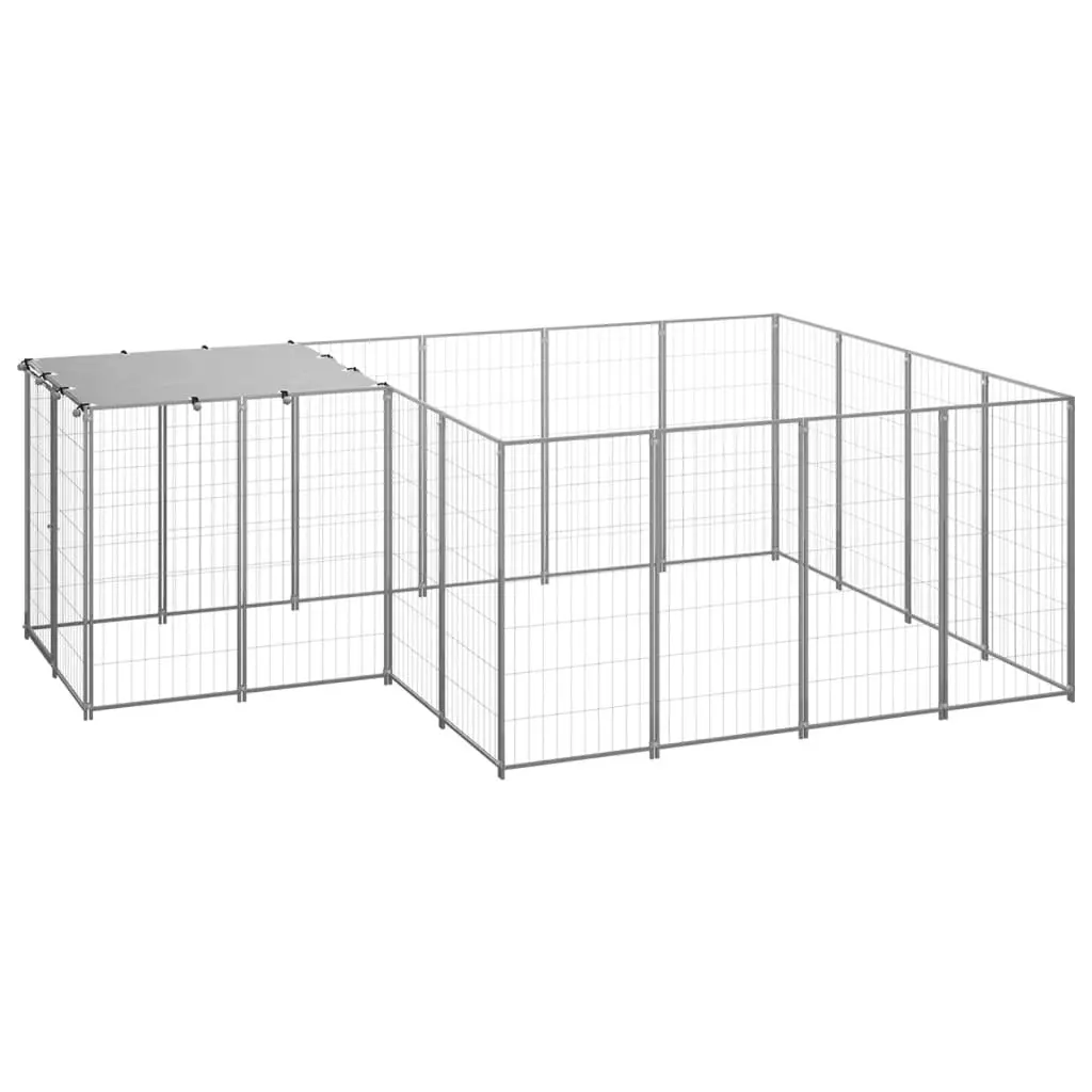 Dog Kennel Silver 6.05 mÂ² Steel 3082208