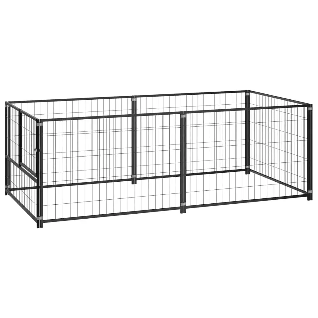 Dog Kennel Black 200x100x70 cm Steel 150790