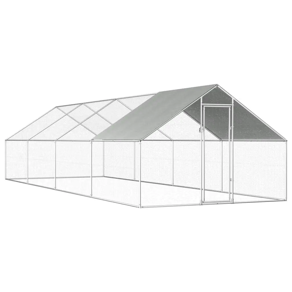 Outdoor Chicken Cage 2.75x8x1.92 m Galvanised Steel 170791