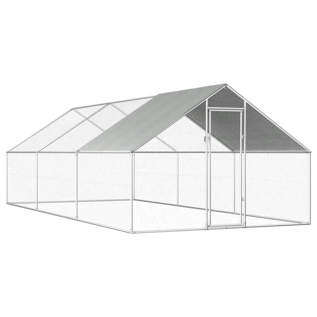 Outdoor Chicken Cage 2.75x6x1.92 m Galvanised Steel 170790