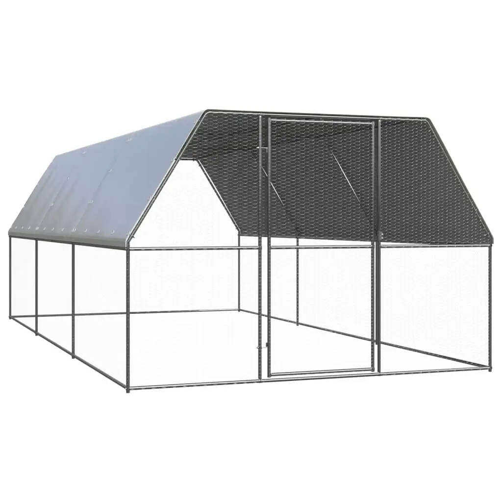 Outdoor Chicken Cage 3x6x2 m Galvanised Steel 3154377