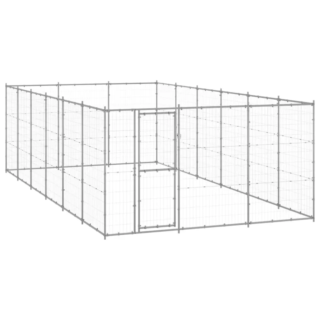 Outdoor Dog Kennel Galvanised Steel 21.78 mÂ² 3082328