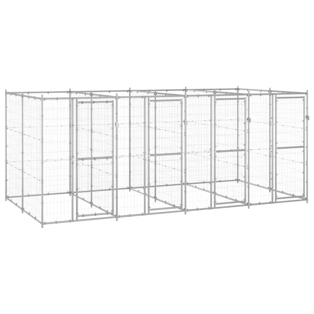 Outdoor Dog Kennel Galvanised Steel 9.68 mÂ² 3082284