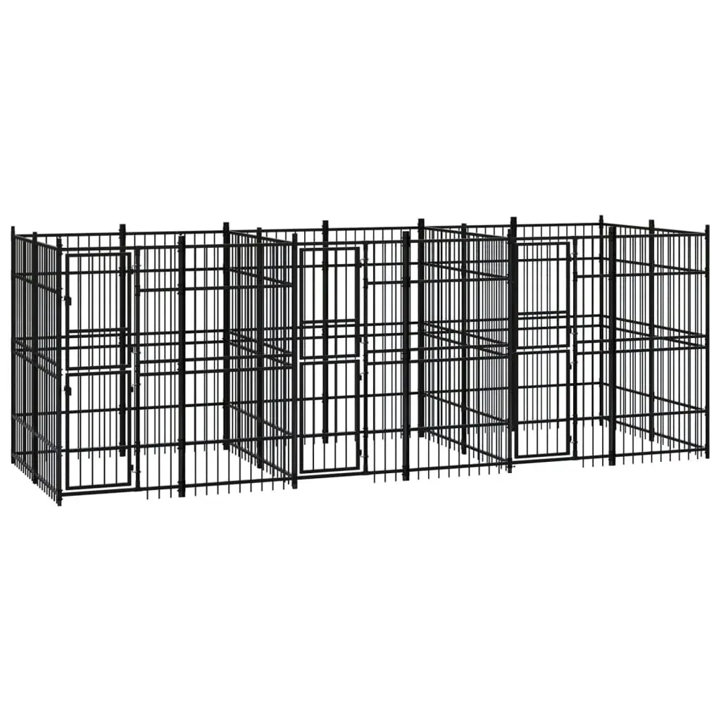 Outdoor Dog Kennel Steel 11.06 mÂ² 3098011