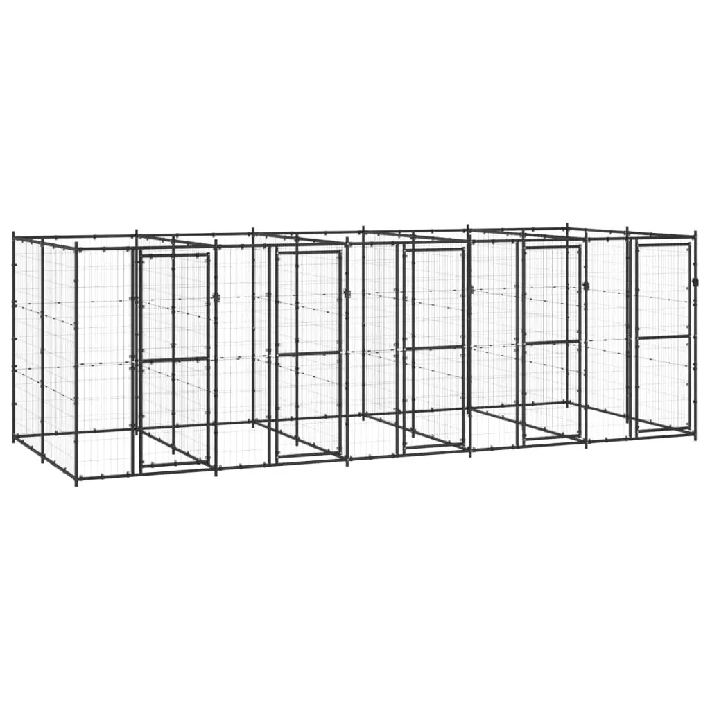 Outdoor Dog Kennel Steel 12.1 mÂ² 3082263