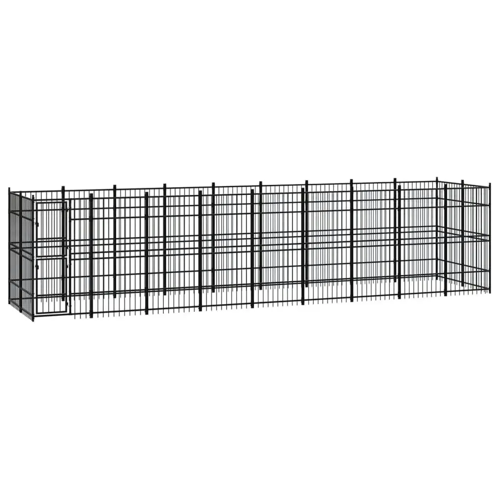 Outdoor Dog Kennel Steel 16.59 mÂ² 3097963