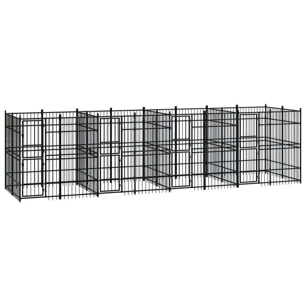 Outdoor Dog Kennel Steel 14.75 mÂ² 3098012