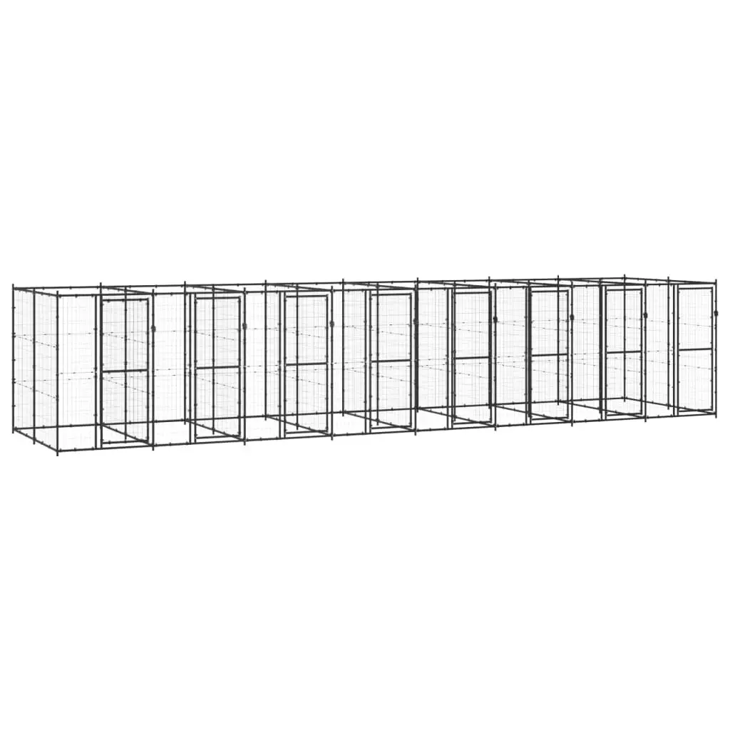 Outdoor Dog Kennel Steel 19.36 mÂ² 3082266