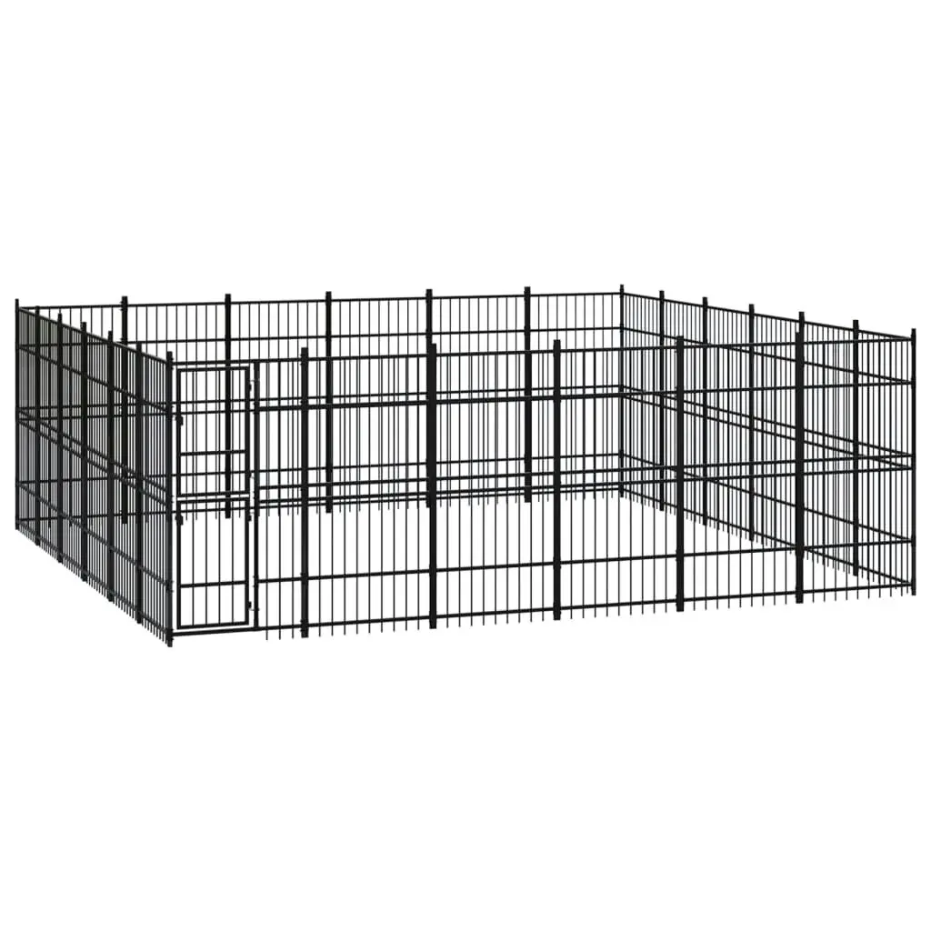 Outdoor Dog Kennel Steel 33.18 mÂ² 3097995