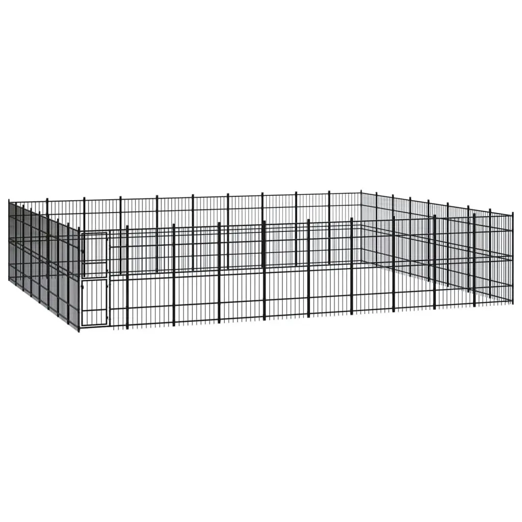 Outdoor Dog Kennel Steel 73.73 mÂ² 3098006