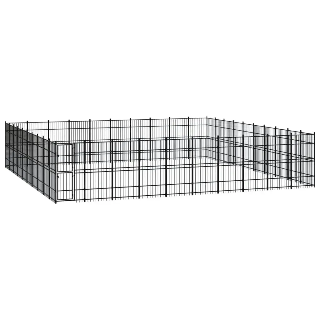 Outdoor Dog Kennel Steel 92.16 mÂ² 3098009