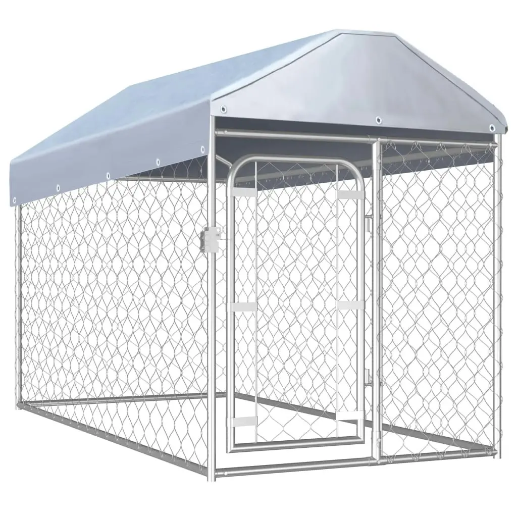 Outdoor Dog Kennel with Roof 200x100x125 cm 144492