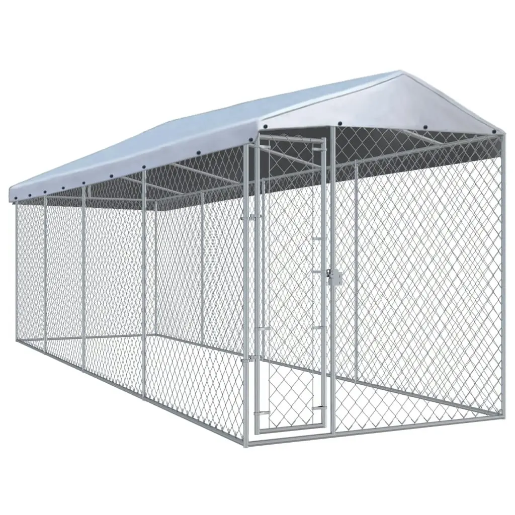 Outdoor Dog Kennel with Roof 760x190x225 cm 145031