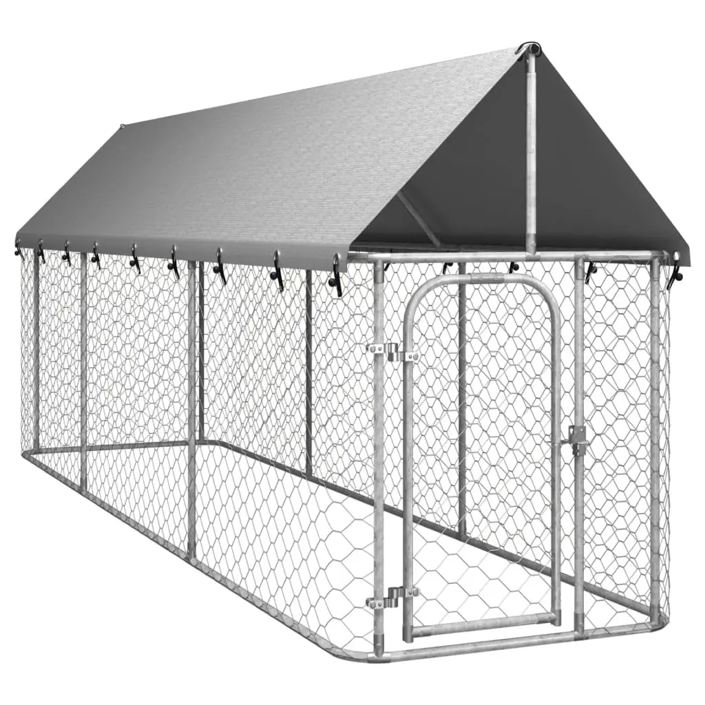 Outdoor Dog Kennel with Roof 400x100x150 cm 171497