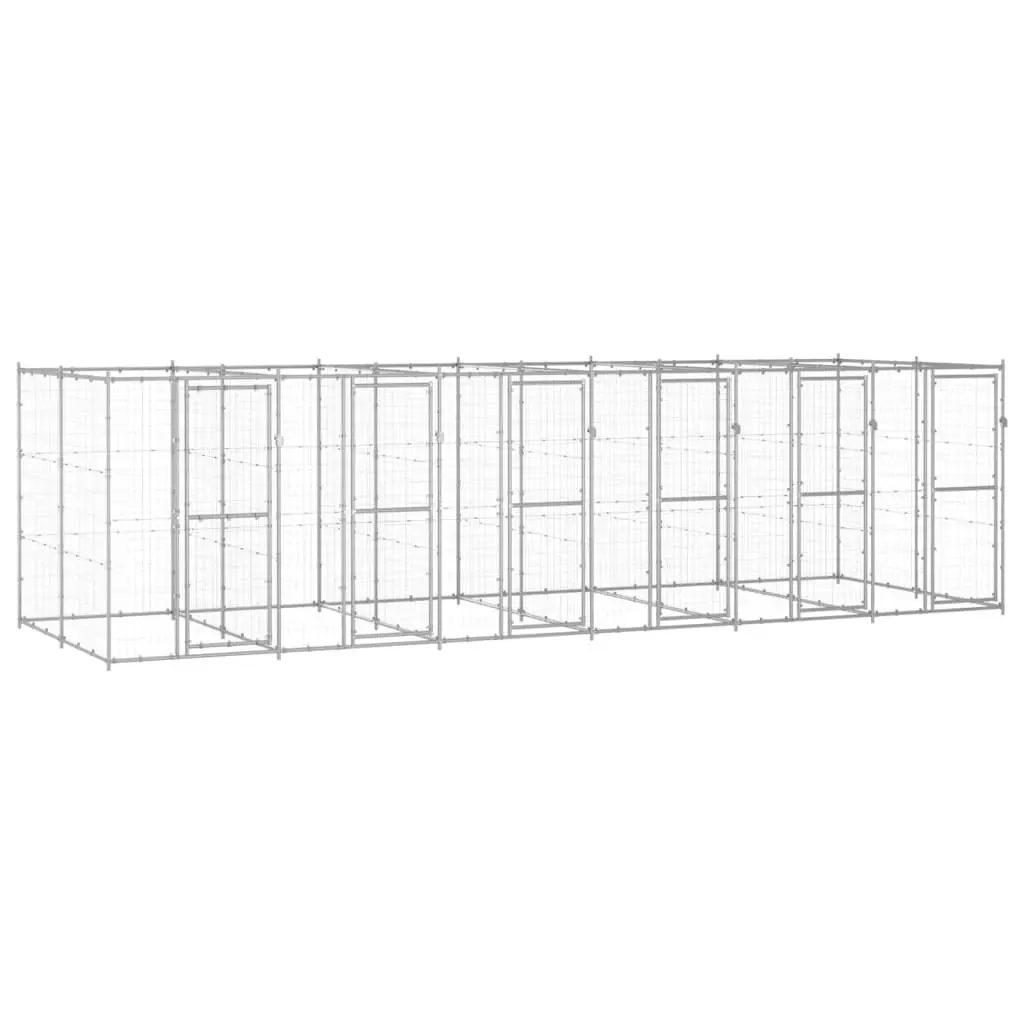 Outdoor Dog Kennel Galvanised Steel 14.52 mÂ² 3082286