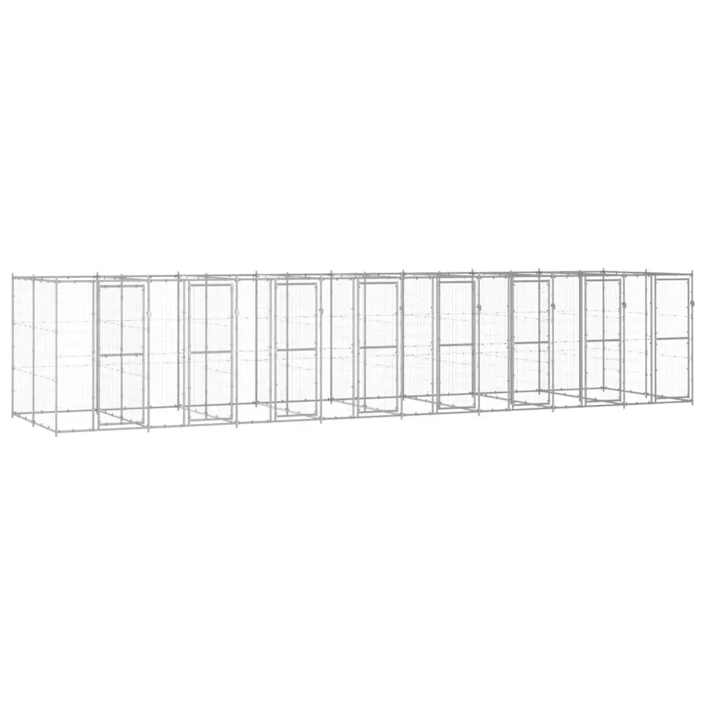 Outdoor Dog Kennel Galvanised Steel 19.36 mÂ² 3082288