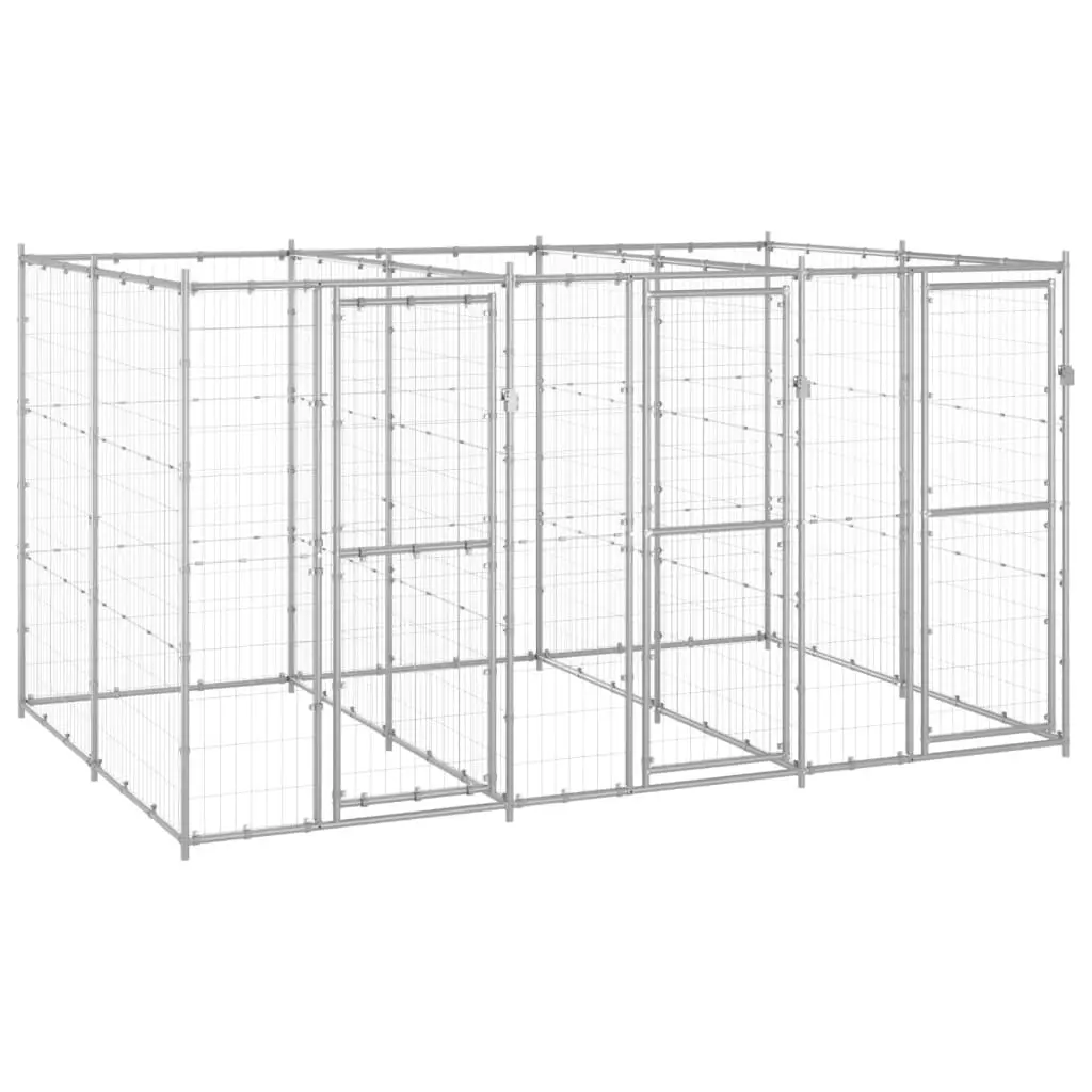 Outdoor Dog Kennel Galvanised Steel 7.26 mÂ² 3082283