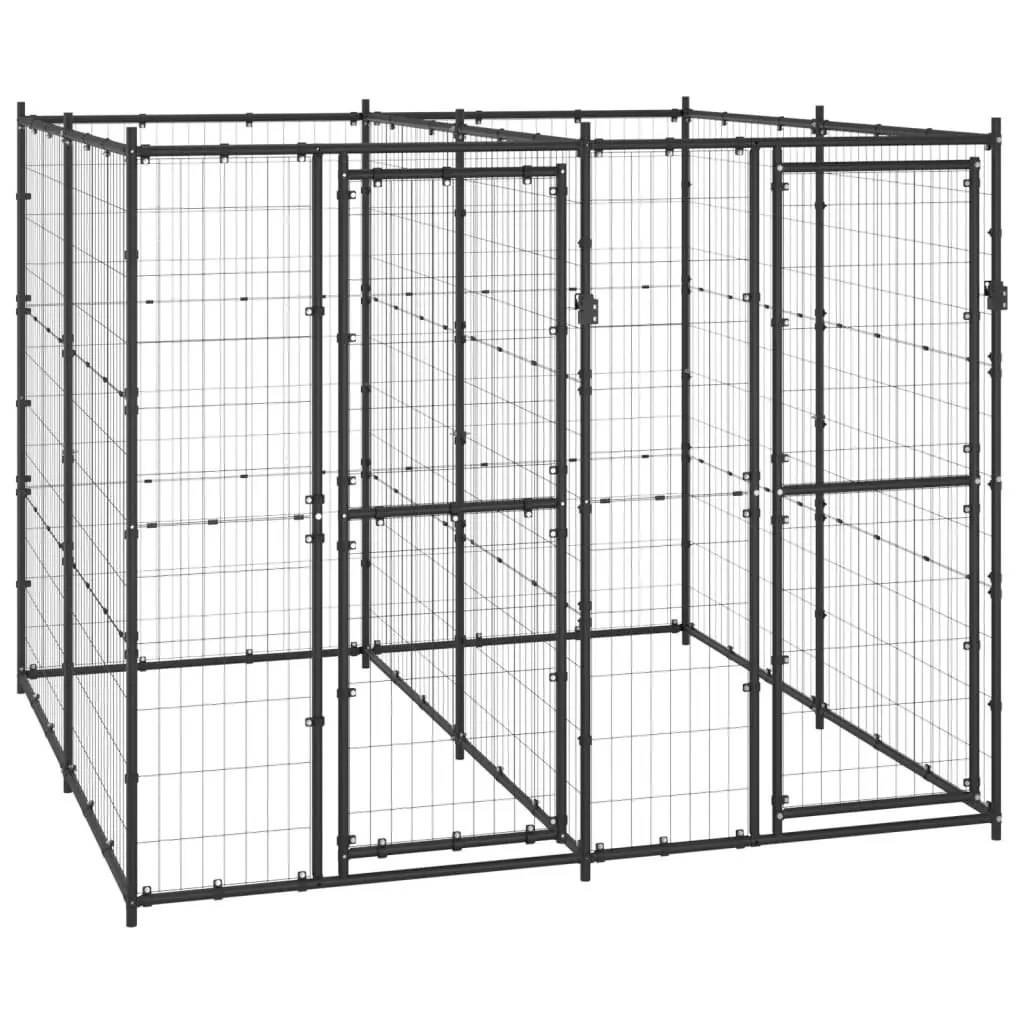 Outdoor Dog Kennel Steel 4.84 mÂ² 3082260