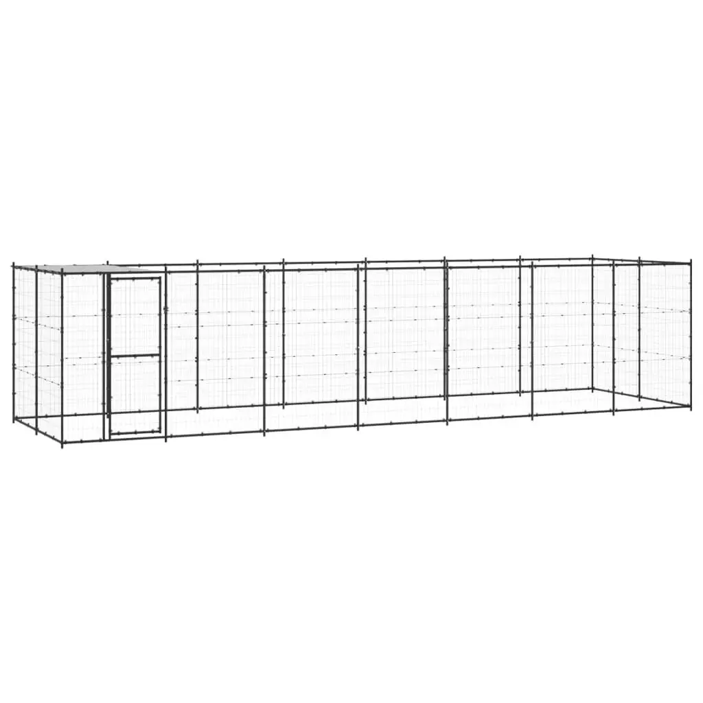 Outdoor Dog Kennel Steel with Roof 16.94 mÂ² 3082295