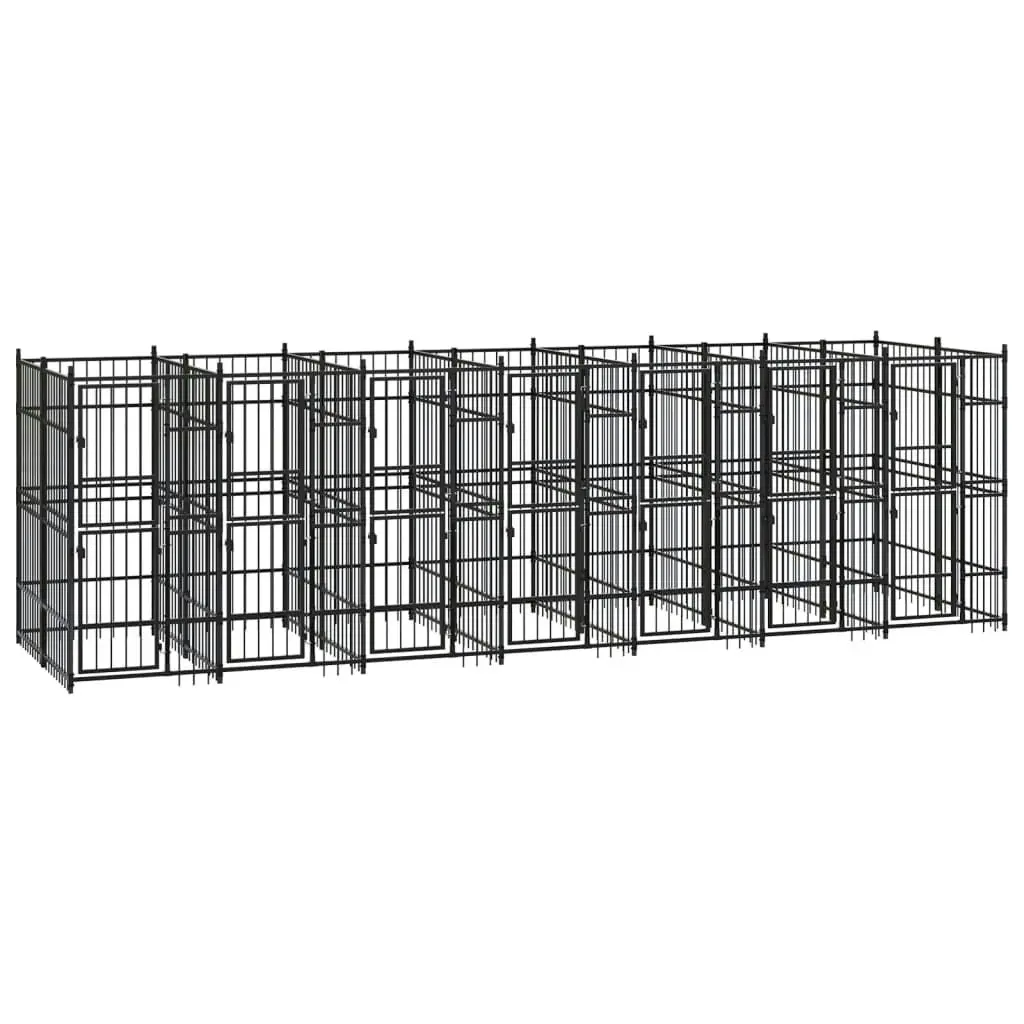 Outdoor Dog Kennel Steel 12.9 mÂ² 3097942