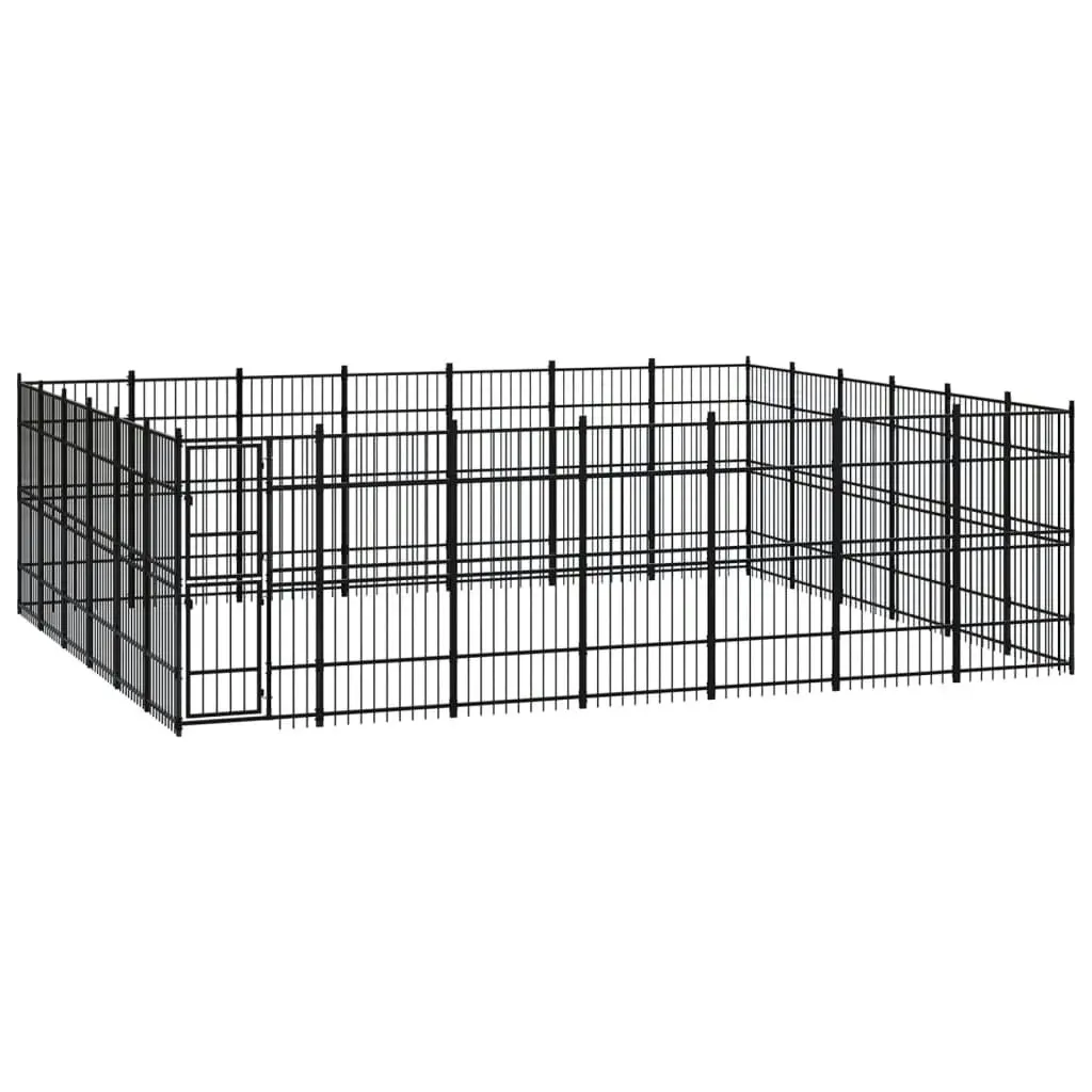 Outdoor Dog Kennel Steel 38.71 mÂ² 3097996