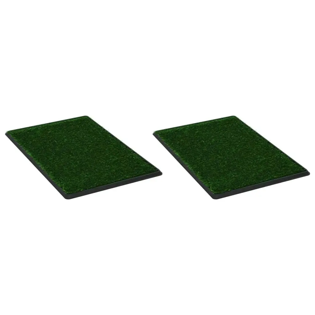 Pet Toilets 2 pcs with Tray & Faux Turf Green 76x51x3 cm WC 170770