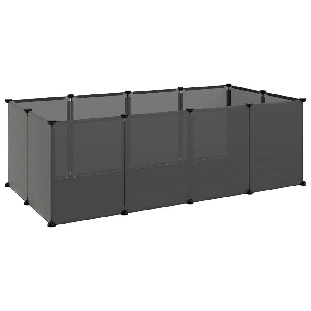 Small Animal Cage Black 144x74x46.5 cm PP and Steel 340571