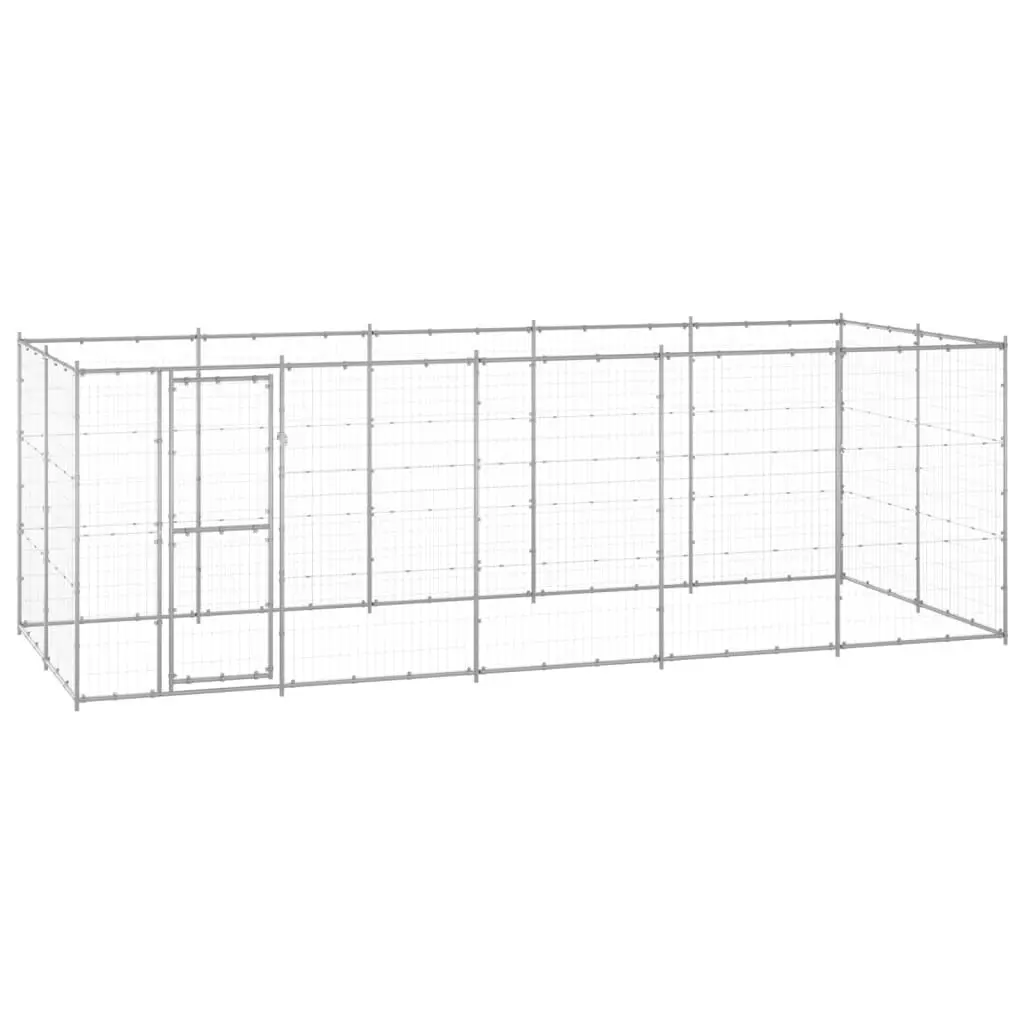 Outdoor Dog Kennel Galvanised Steel 12.1 mÂ² 3082309