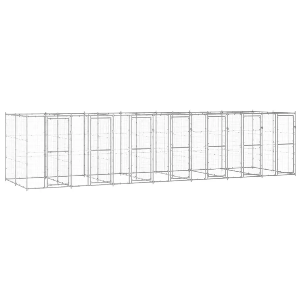 Outdoor Dog Kennel Galvanised Steel 16.94 mÂ² 3082287