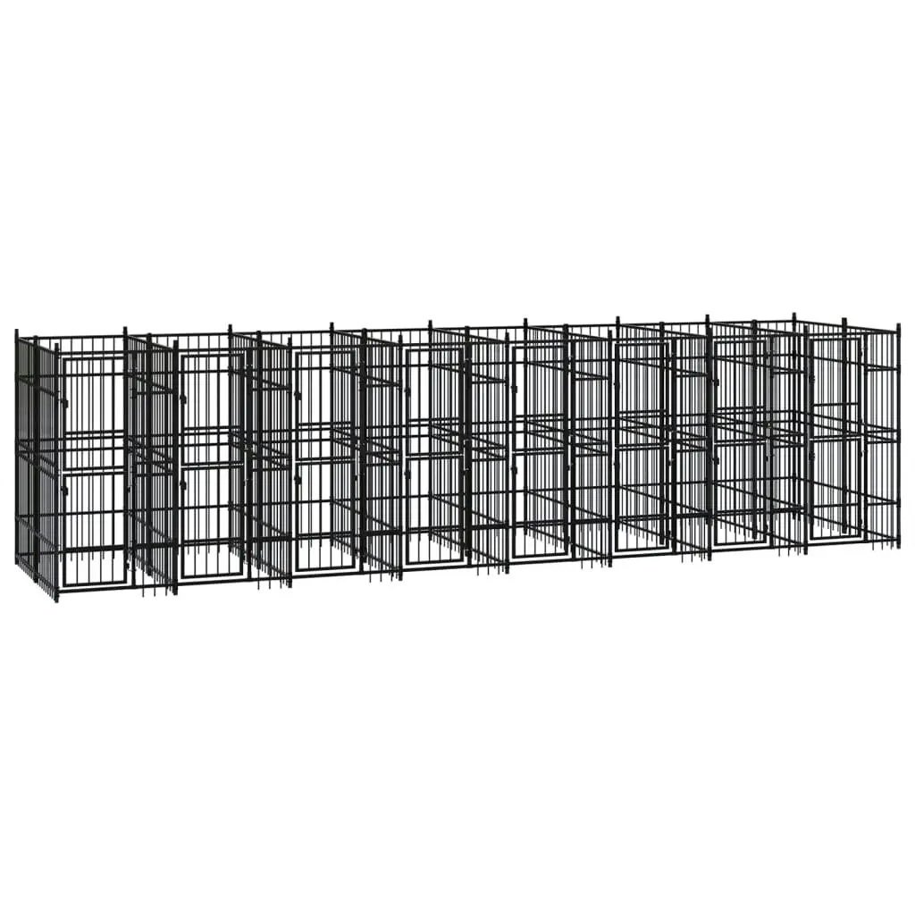 Outdoor Dog Kennel Steel 14.75 mÂ² 3097943