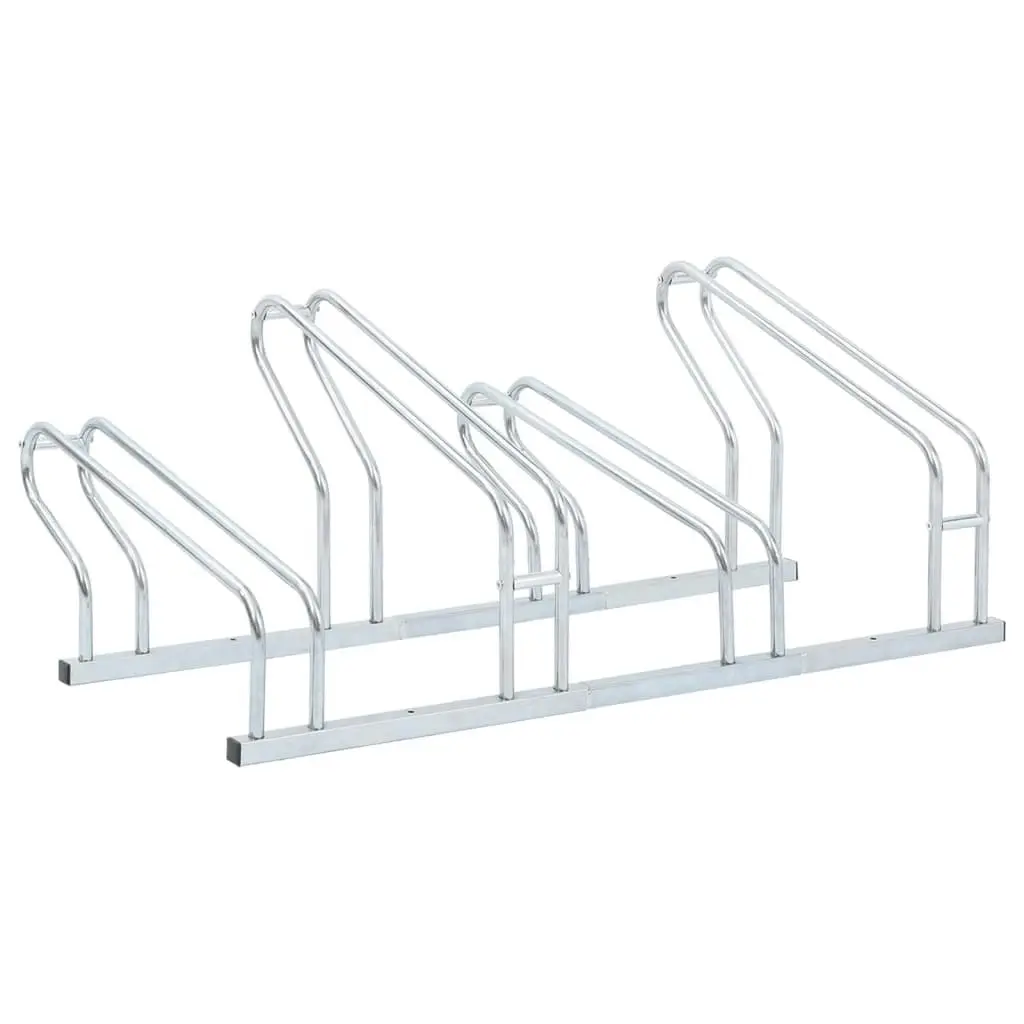 Bicycle Stand for 4 Bikes Floor Freestanding Galvanised Steel 4005575