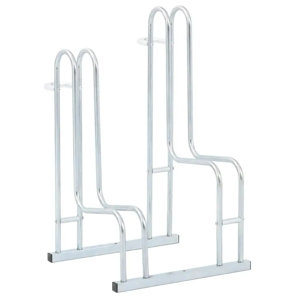 Bicycle Stand for 2 Bikes Floor Freestanding Galvanised Steel 4005568