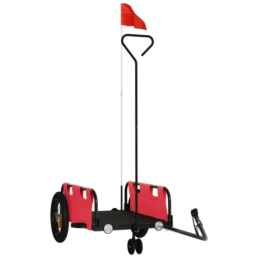 Bike Trailer Red Oxford Fabric and Iron 94181