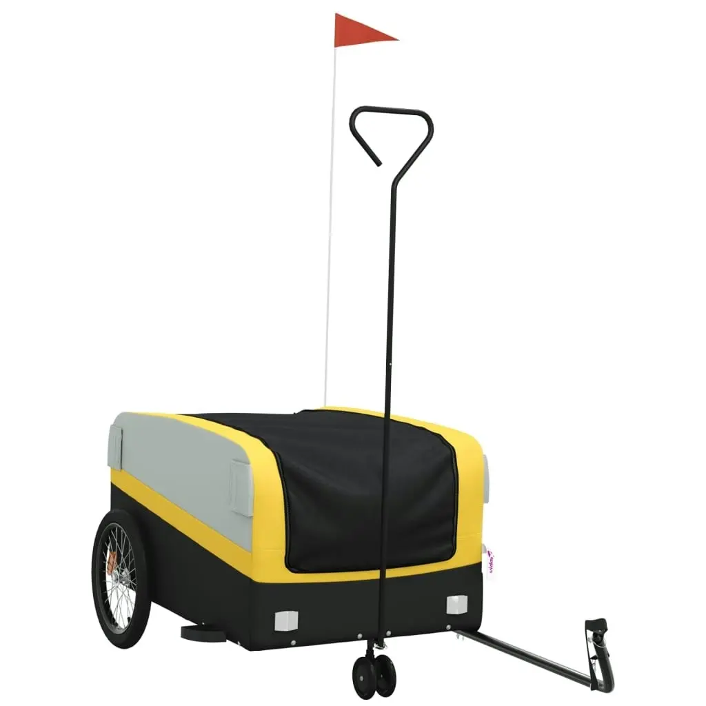 Bike Trailer Black and Yellow 45 kg Iron 94064