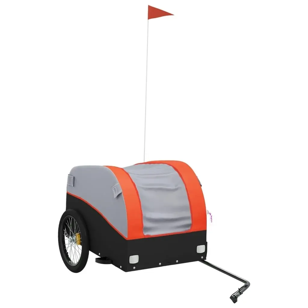 Bike Trailer Black and Orange 45 kg Iron 94131