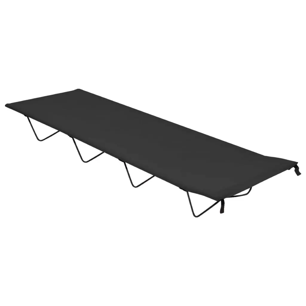 Camping Bed 180x60x19 cm Oxford Fabric and Steel Black 312479