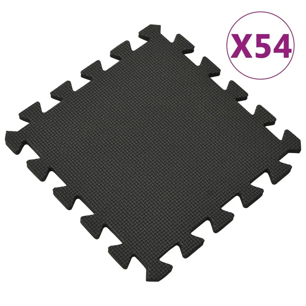 Floor Mats 54 pcs 4.86 mÂ² EVA Foam Black 92457