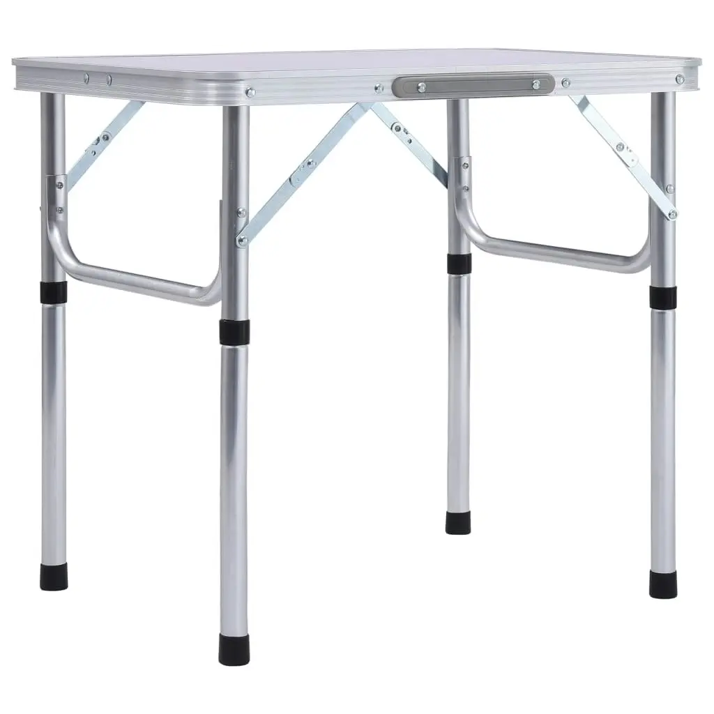 Folding Camping Table White Aluminium 60x45 cm 48178