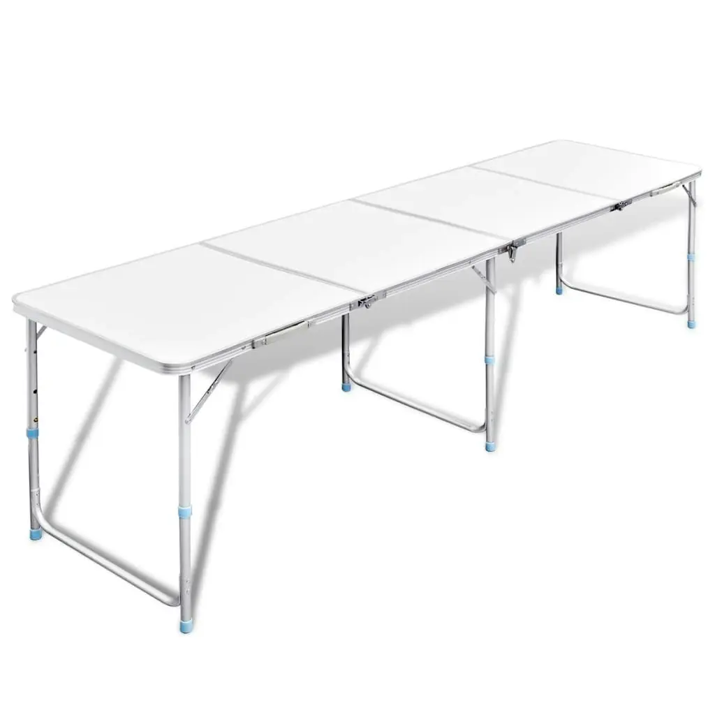 Foldable Camping Table Height Adjustable Aluminium 240 x 60 cm 41327