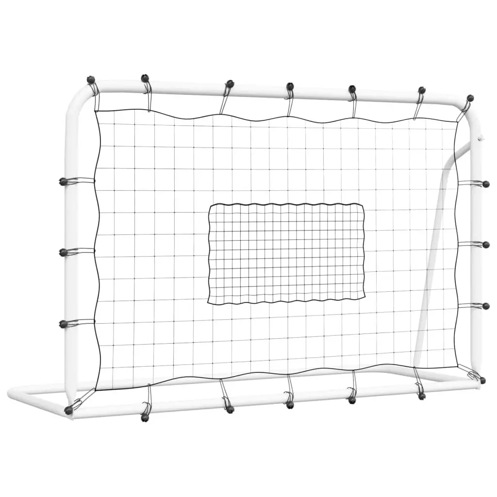 Football Net Rebounder White&Black 184x61x123 cm Steel and PE 93735