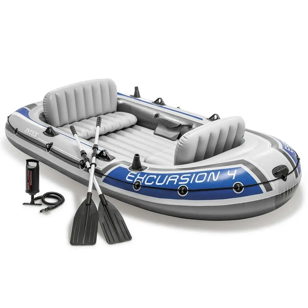 Intex Excursion 4 Set Inflatable Boat with Oars and Pump 90802