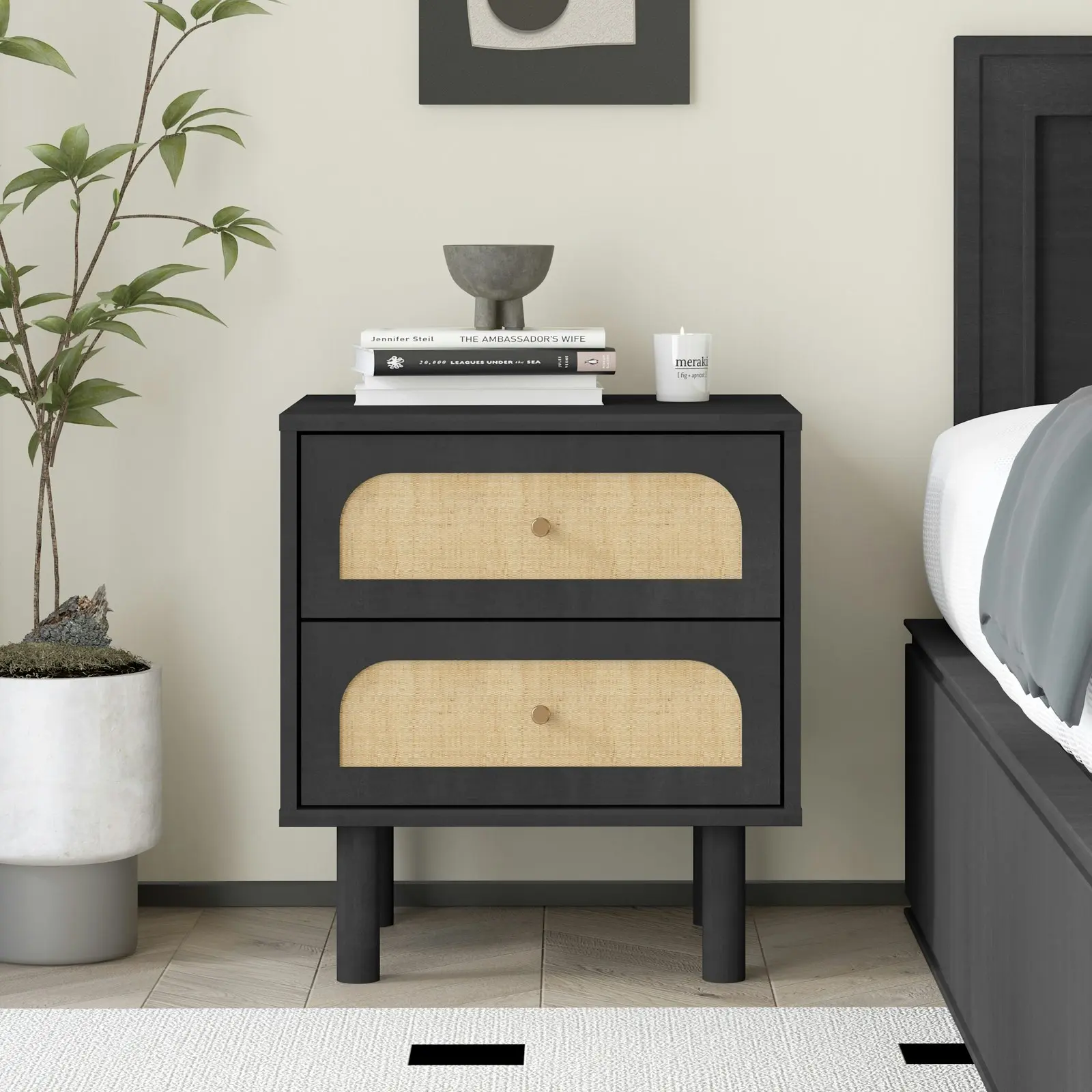 Elisa 2 Drawer Nightstands with Dresser Sleek and Stylish Bedside Table for Modern Bedroom