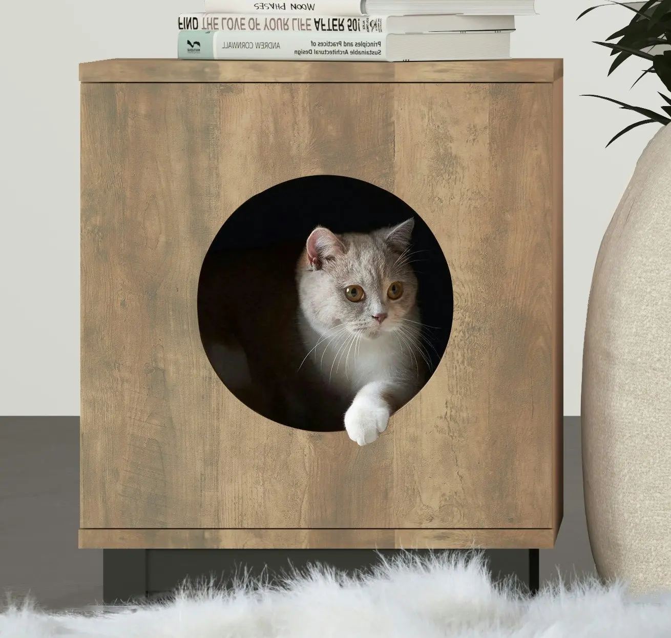 Bronx Pet Cat House End Table | Stylish Bedside Table for You and Your Pet