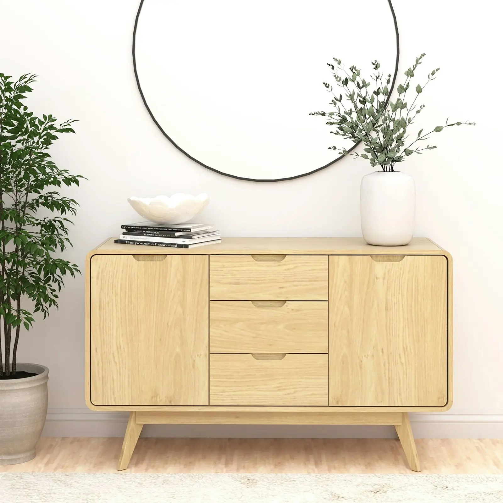 WABI-SABI Sideboard Buffet Cabinet | Storage Cupboard with Drawers for Kitchen & Hallway