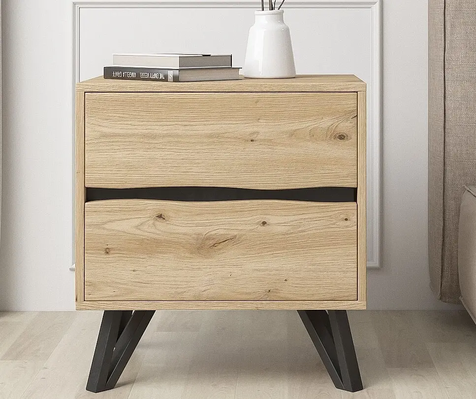 Grayson 2 Drawer Bedside Table for Stylish Bedroom Storage