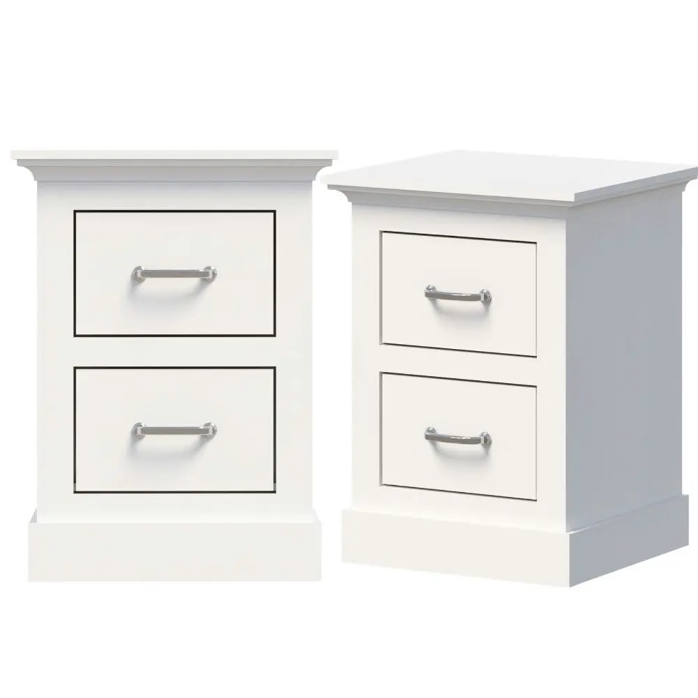 Ashford White Bedside Tables with Dresser Set of 2 Elegant Storage Solutions for Your Bedroom