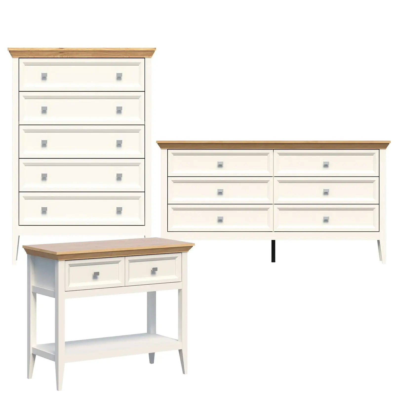 Coogee 5 Drawer Chest, 6 Chest of Drawers Dresser, and Console Table  Complete Storage Solution