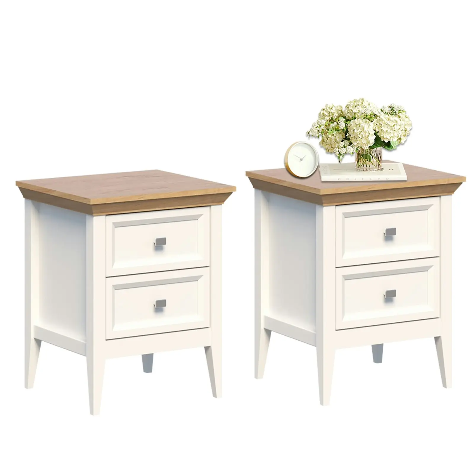 Coogee 2 Drawer Bedside Table 2 Sets | Elegant & Functional Storage for Your Bedroom