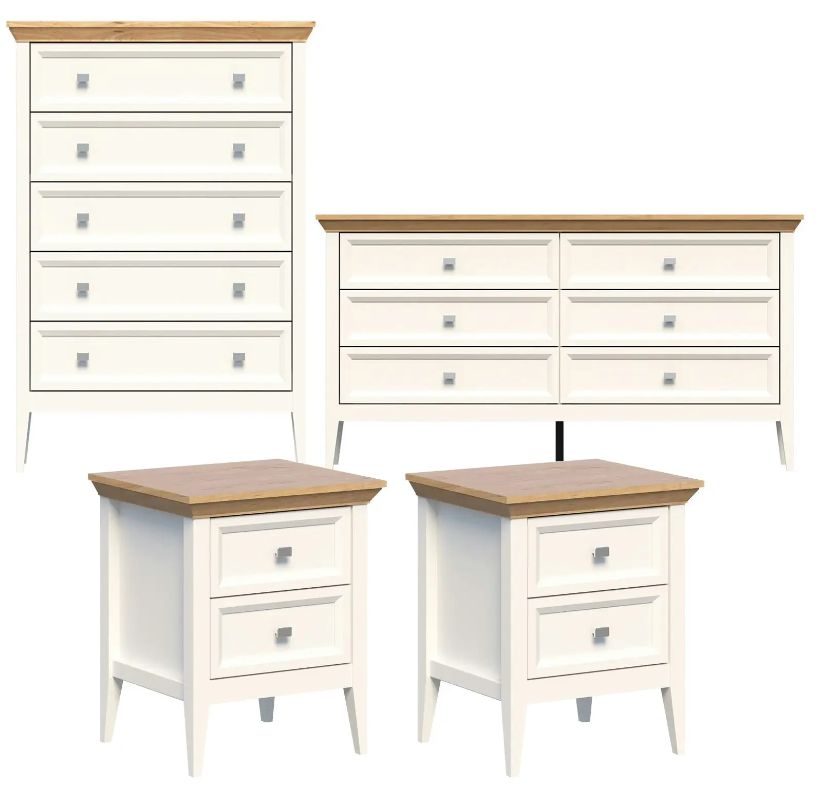 Coogee 5 Chest of Drawers, 6 Chest of Drawers Dresser, and Bedside Table Set  Complete Storage Solutions