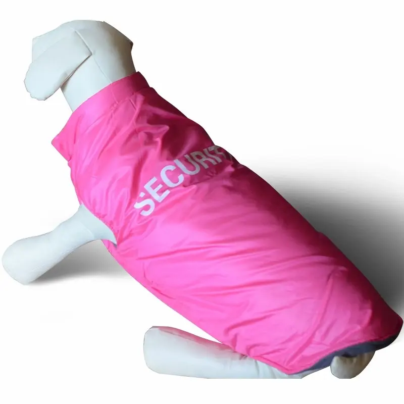 Large Breed Dog Winter Vest Coat Jacket Security Print Pink